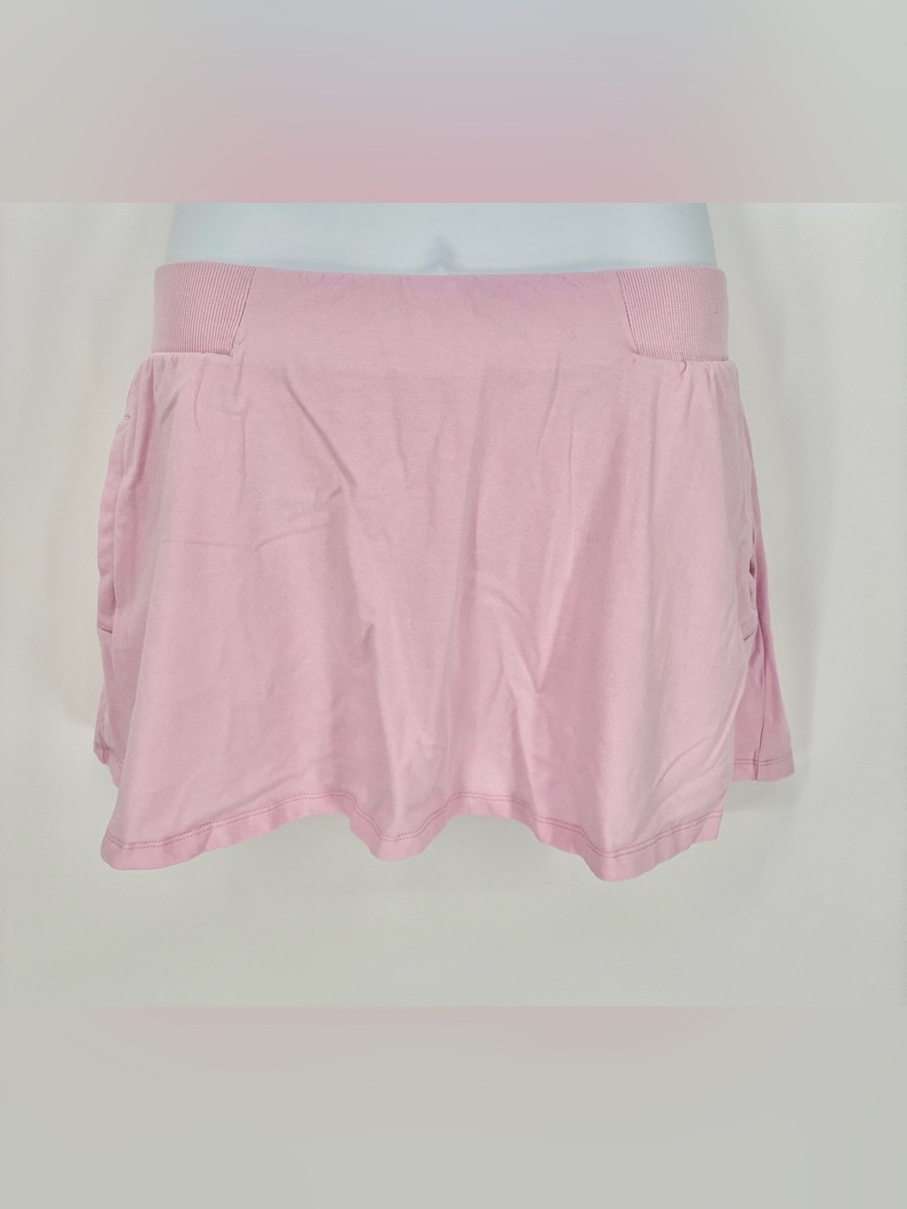 FP Movement Hot Shot Mini Skort Petal Pink Robbed Waistband Back Zip Pocket L